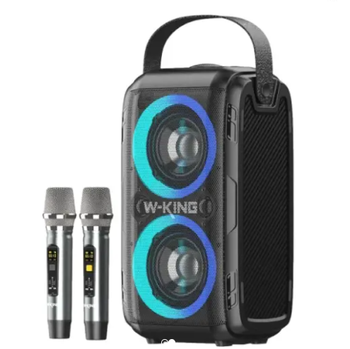 רמקול בידורית T9II ו-2 מיקרופונים מבית W-KING